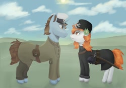 Size: 1280x897 | Tagged: safe, artist:monx94, derpibooru import, oc, oc:freudigsonne, oc:heavenly monk, pony, unicorn, love, oc x oc, romantic, shipping, sky