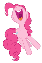 Size: 1000x1500 | Tagged: safe, artist:originalcanadian, derpibooru import, pinkie pie, earth pony, pony, the last roundup, nose in the air, open mouth, simple background, solo, transparent background, uvula, vector, volumetric mouth