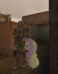 Size: 857x1080 | Tagged: safe, derpibooru import, edit, edited screencap, screencap, fluttershy, human, pegasus, pony, female, fluttershy is not amused, male, mare, unamused