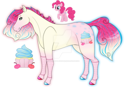 Size: 1920x1355 | Tagged: safe, artist:anx-the-emo-avenger, derpibooru import, pinkie pie, earth pony, pony, colored hooves, deviantart watermark, female, gradient mane, mare, marwari, obtrusive watermark, simple background, solo, transparent background, watermark