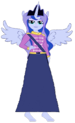 Size: 366x597 | Tagged: safe, artist:loomytyranny, derpibooru import, oc, oc:lunaplanet, alicorn, hybrid, equestria girls, 1000 hours in ms paint, barefoot, crown, equestria, feet, female, jewelry, monarch, monarchy, moon, png, ponytail, regalia, sister, tyrant, wings