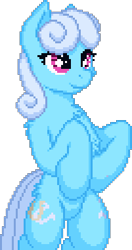 Size: 201x381 | Tagged: safe, artist:zeka10000, derpibooru import, linky, shoeshine, earth pony, pony, bipedal, chest fluff, cute, female, pixel art, simple background, solo, standing, transparent background