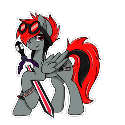 Size: 3000x3000 | Tagged: safe, artist:pastel-pony-princess, derpibooru import, oc, oc only, oc:serendypity, pegasus, pony, simple background, solo, sword, transparent background, weapon