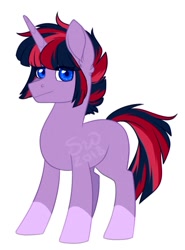 Size: 486x657 | Tagged: safe, artist:silentwolf-oficial, derpibooru import, oc, oc only, pony, unicorn, horn, signature, simple background, socks (coat marking), solo, unicorn oc, white background