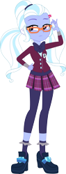 Size: 2573x6765 | Tagged: safe, artist:marcorois, derpibooru import, sugarcoat, equestria girls, friendship games, absurd resolution, clothes, crystal prep academy uniform, female, necktie, school uniform, simple background, solo, sunglasses, transparent background, vector