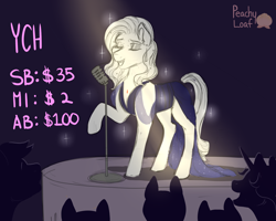 Size: 2500x2000 | Tagged: safe, artist:peachyloaf, derpibooru import, advertisement, commission, singer, sparkles, ych example, your character here