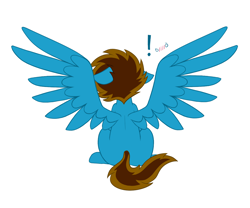 Size: 1200x1000 | Tagged: safe, artist:ponynamedmixtape, derpibooru import, oc, oc only, oc:memeancholy, o//o, simple background, solo, spread wings, surprised, white background, wings