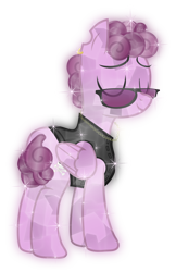 Size: 5000x7702 | Tagged: safe, artist:lincolnbrewsterfan, derpibooru exclusive, derpibooru import, oc, oc only, oc:soulless pinkamena, crystal pony, pegasus, pony, base used, chain necklace, clothes, crystallized, crystallized pony, ear piercing, earring, eyes closed, folded wings, jewelry, male, necklace, pegasus oc, piercing, simple background, smiling, solo, sunglasses, torn ear, transparent background, vector, vest, wings