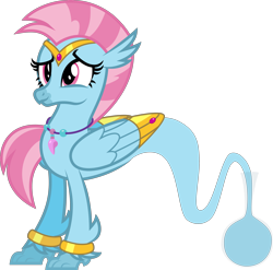 Size: 4050x4000 | Tagged: safe, artist:melisareb, derpibooru exclusive, derpibooru import, oc, oc only, oc:wishgriff, hippogriff, absurd resolution, bottle, bracelet, female, genie, jewelry, mare, necklace, not silverstream, simple background, solo, transparent background, vector