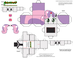 Size: 2979x2354 | Tagged: safe, derpibooru import, edit, sweetie belle, sweetie bot, robot, unicorn, craft, cubeecraft, paper, papercraft