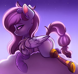 Size: 3907x3738 | Tagged: safe, artist:vetta, derpibooru import, kerfuffle, pegasus, pony, rainbow roadtrip, amputee, clothes, female, mare, prosthetic limb, prosthetics, sky, socks, solo