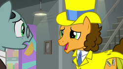 Size: 1280x720 | Tagged: safe, derpibooru import, screencap, cheese sandwich, earth pony, the last laugh, male, sans smirk