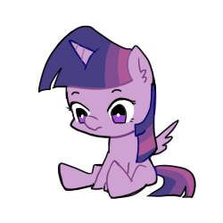 Size: 250x250 | Tagged: safe, artist:ujey02, derpibooru import, twilight sparkle, twilight sparkle (alicorn), alicorn, pony, chibi, cute, ear fluff, simple background, sitting, solo, twiabetes, white background