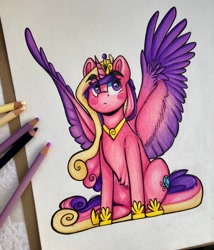 Size: 1280x1498 | Tagged: safe, artist:canadianpancake1, derpibooru import, princess cadance, alicorn, pony, pencil, solo, traditional art