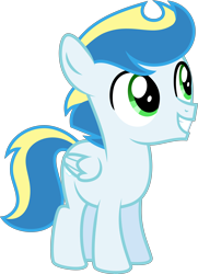 Size: 4000x5524 | Tagged: safe, artist:melisareb, derpibooru import, oc, oc only, oc:cloud shaper, pegasus, pony, absurd resolution, colt, male, offspring, parent:rainbow dash, parent:soarin', parents:soarindash, simple background, smiling, solo, transparent background, vector