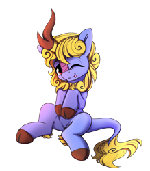 Size: 1180x1350 | Tagged: safe, artist:hitbass, derpibooru import, oc, oc only, kirin, 2021 community collab, :p, derpibooru community collaboration, kirin oc, looking at you, one eye closed, simple background, solo, tongue out, transparent background, wink