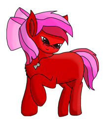 Size: 417x495 | Tagged: safe, artist:solarheclipse, derpibooru import, oc, oc only, oc:ruby star, bow, cute, simple background, solo, transparent background