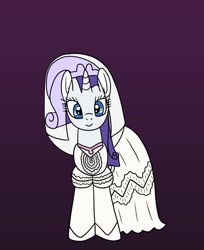 Size: 1280x1571 | Tagged: safe, artist:platinumdrop, derpibooru import, rarity, pony, unicorn, clothes, dress, gradient background, request, simple background, solo, wedding dress