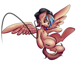 Size: 3774x3141 | Tagged: safe, artist:coco-drillo, derpibooru import, oc, oc:dbleki, pegasus, pony, beanie, cave town, chest fluff, clothes, commission, drawing, ear fluff, floating, flying, hat, male, simple background, solo, stallion, transparent background