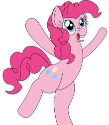 Size: 1280x1459 | Tagged: safe, artist:lynnthenerdkitty, derpibooru import, pinkie pie, earth pony, pony, best pony, bipedal, hooves in air, open mouth, photo, simple background, transparent background, vector