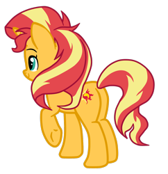 Size: 1298x1343 | Tagged: safe, artist:gmaplay, derpibooru import, sunset shimmer, pony, unicorn, better together, equestria girls, forgotten friendship, bunset shimmer, butt, simple background, solo, transparent background