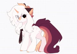 Size: 2524x1756 | Tagged: safe, artist:little-sketches, derpibooru import, oc, oc only, oc:ayaka, pony, unicorn, abstract background, necktie, solo