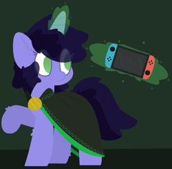 Size: 2056x2013 | Tagged: safe, artist:moonydusk, derpibooru import, oc, oc only, oc:deep delver, pony, unicorn, cloak, clothes, female, magic, male, nintendo switch