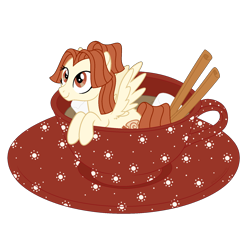 Size: 1700x1700 | Tagged: safe, artist:katelynleeann42, derpibooru import, oc, oc:cinnamon miss, pegasus, pony, cup, cup of pony, female, mare, micro, simple background, solo, teacup, transparent background