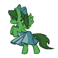 Size: 200x200 | Tagged: artist needed, safe, derpibooru import, oc, oc only, oc:aeonian argos, pegasus, pony, animated, bipedal, bow, clothes, crossdressing, dancing, dress, female, hair bow, mare, ponified, simple background, solo, species swap, transparent background