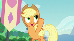 Size: 1920x1080 | Tagged: safe, derpibooru import, screencap, applejack, earth pony, pony, the mane attraction, female, mare, solo