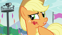 Size: 1920x1080 | Tagged: safe, derpibooru import, screencap, applejack, earth pony, pony, the mane attraction, female, mare, solo