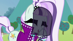 Size: 1920x1080 | Tagged: safe, derpibooru import, screencap, coloratura, earth pony, pony, the mane attraction, countess coloratura, eyes closed, female, laughing, mare, solo, veil