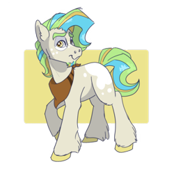 Size: 400x394 | Tagged: safe, artist:equestrias-little-ones, artist:mushroom, derpibooru import, oc, oc only, earth pony, pony, facial hair, goatee, magical gay spawn, neckerchief, offspring, parent:braeburn, parent:shining armor, simple background, solo, transparent background