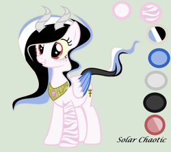 Size: 2412x2136 | Tagged: safe, artist:lominicinfinity, derpibooru import, oc, oc:solar chaotic, hybrid, female, interspecies offspring, offspring, parent:discord, parent:princess celestia, parents:dislestia, simple background, solo