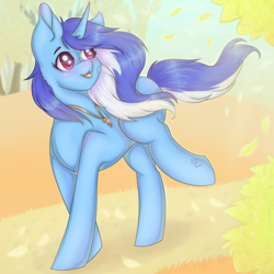 Size: 900x900 | Tagged: safe, artist:saltyvity, derpibooru import, oc, oc only, pony, unicorn, autumn, female, leaves, mare, not minuette, solo