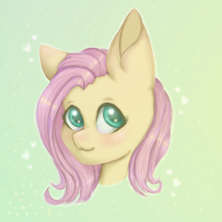 Size: 900x900 | Tagged: safe, artist:saltyvity, derpibooru import, fluttershy, pegasus, pony, bust, cute, female, mare, shyabetes, solo