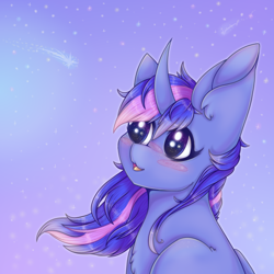 Size: 900x900 | Tagged: safe, artist:saltyvity, derpibooru import, oc, oc only, alicorn, pony, female, mare, night, solo, stars