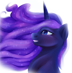 Size: 1766x1788 | Tagged: safe, artist:the-star-hunter, derpibooru import, princess luna, alicorn, pony, bust, ethereal mane, female, mare, simple background, solo, starry mane, white background