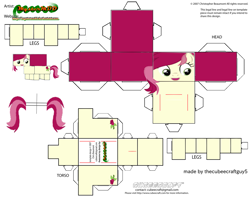 Size: 2979x2354 | Tagged: safe, derpibooru import, part of a set, roseluck, earth pony, pony, craft, cubeecraft, paper, papercraft, solo