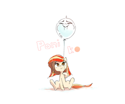 Size: 1920x1600 | Tagged: safe, artist:nendo, derpibooru import, oc, oc:poniko, earth pony, inflatable pony, balloon, balloon pony, cute, eyes closed, female, inflatable, simple background, smiling, white background