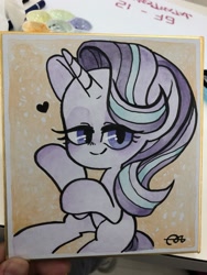 Size: 1536x2048 | Tagged: safe, artist:oc_ponys, derpibooru import, starlight glimmer, pony, unicorn, heart, smiling, solo, traditional art