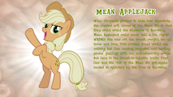 Size: 4616x2590 | Tagged: safe, artist:andoanimalia, derpibooru import, mean applejack, earth pony, pony, the mean 6, bio, bipedal, clone, hoof in air, looking at you, raised hoof, vector
