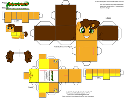 Size: 2979x2354 | Tagged: safe, derpibooru import, edit, part of a set, cheese sandwich, earth pony, pony, craft, cubeecraft, paper, papercraft, printable
