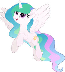 Size: 4839x5347 | Tagged: safe, artist:pumpkinpieforlife, derpibooru import, princess celestia, alicorn, pony, absurd resolution, alternate design, female, flying, mare, movie accurate, open mouth, simple background, smiling, solo, transparent background, vector