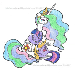 Size: 1465x1417 | Tagged: safe, artist:artistnjc, derpibooru import, princess celestia, twilight sparkle, twilight sparkle (alicorn), alicorn, pony, celestial advice, crying, eyes closed, happy, hug, proud, smiling, teacher and student, tears of joy