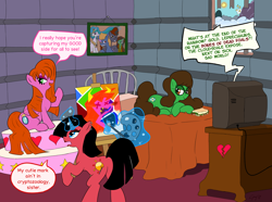 Size: 2352x1752 | Tagged: safe, artist:cyanoray, derpibooru import, princess celestia, alicorn, earth pony, pegasus, pony, unicorn, beavis, beavis and butthead, butthead, canterlot, crossover, daria, daria morgendorffer, jane lane, painting, ponified, quinn morgendorffer, television