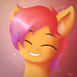 Size: 1800x1800 | Tagged: safe, artist:ponyxwright, derpibooru import, oc, oc only, oc:tender sunrise, earth pony, abstract background, bust, male, portrait, smiling, solo, stallion