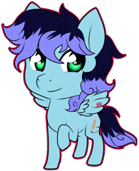 Size: 812x1002 | Tagged: safe, artist:the-star-hunter, derpibooru import, oc, oc only, pegasus, pony, chibi, pegasus oc, raised hoof, signature, simple background, smiling, solo, transparent background, wings