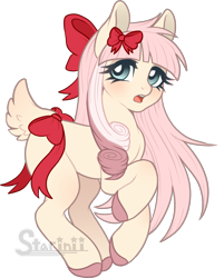 Size: 1370x1701 | Tagged: safe, artist:the-star-hunter, derpibooru import, oc, oc only, earth pony, pony, blushing, bow, colored hooves, earth pony oc, eyelashes, female, hair bow, mare, simple background, solo, tail bow, transparent background