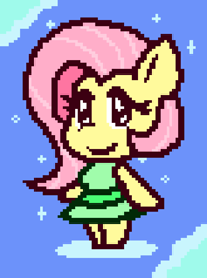 Size: 576x776 | Tagged: safe, artist:gorby, derpibooru exclusive, derpibooru import, fluttershy, anthro, female, looking at you, lowres, pixel art, solo